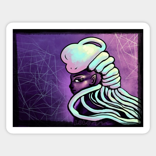 Vaporwave Black Elf Magic Sticker by DinoCatDraws